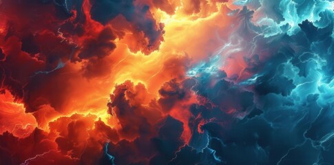 Fototapeta premium Electric Storm. Dramatic thundering background concept