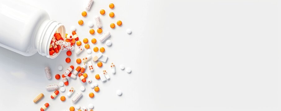 Digital Doctorâ€™s Prescription: Online Consultation and Medication Delivery Concept on White Background, Generative AI