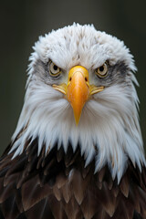 Obraz premium American bald eagle staring with intense gaze
