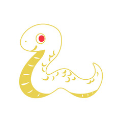 白蛇。フラットなベクターイラスト。
White snake. Flat vector illustration.