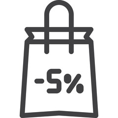 Fototapeta premium Off promotion outline icon on transparency background