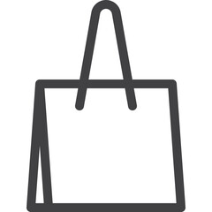 Paper bag outline icon on transparency background