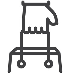 Holding bag outline icon on transparency background