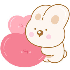 Cute rabbit with hearts 