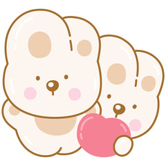Cute rabbit with heart