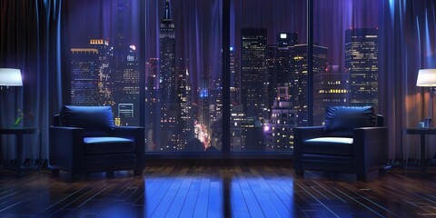 Vibrant and Engaging Talk Show Background. Modern and Stylish Multimedia Studio Set