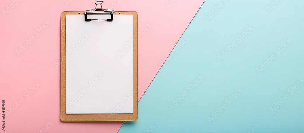 Poster blank clipboard isolated on pastel background clipboard. copy space image. place for adding text and