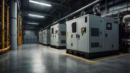Industrial Diesel Generators in a Factory Setting