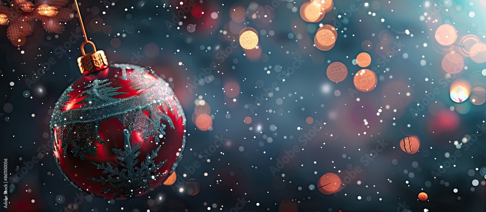Poster christmas ball and xmas time . copy space image. place for adding text and design