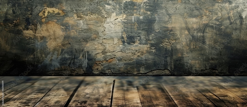 Poster wooden texture and rough dirty wall background or wallpaper with empty template for all design. copy