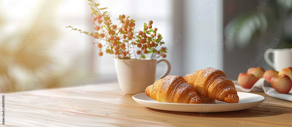Poster delicious room service. breakfast. copy space image. place for adding text or design