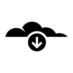 download data from cloud server glyph icon