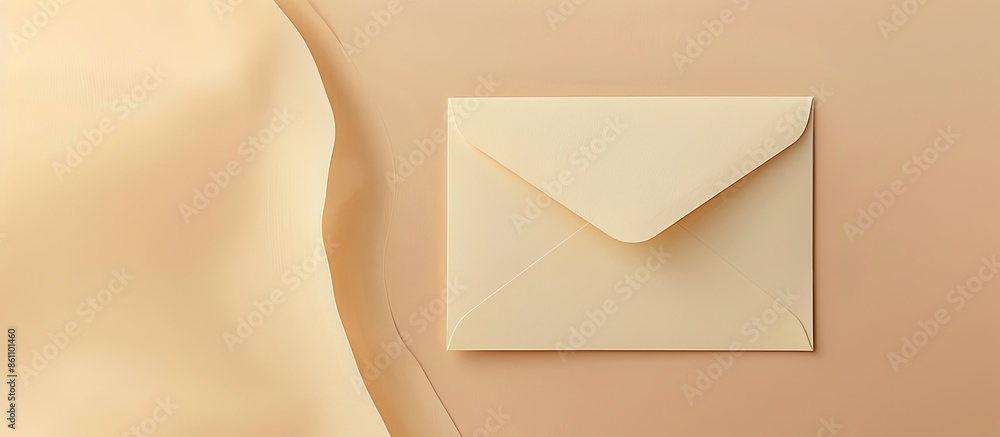 Poster cream colored envelope pastel background business texture. copy space image. place for adding text a