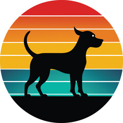 Unique Vector Art Illustration: Tropical Island with Dog Scene