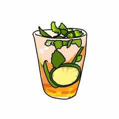 glass of water with mint
