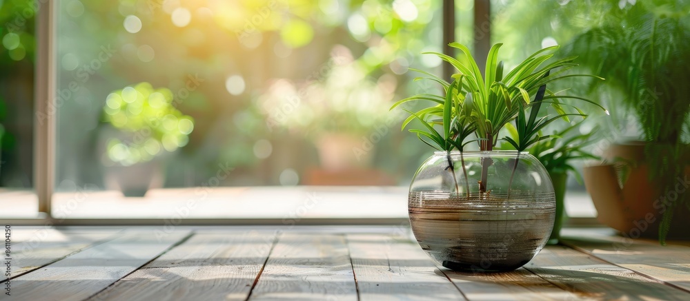 Aufkleber decorative transparent pot for house. copy space image. place for adding text and design