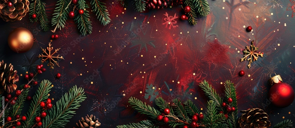 Poster christmas table background. copy space image. place for adding text and design