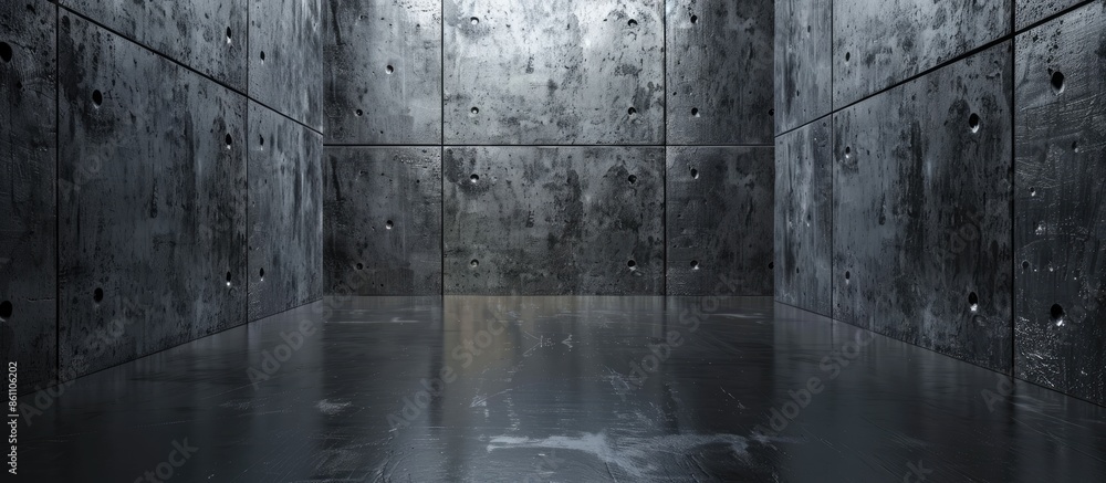 Poster empty dark abstract concrete room interior . copy space image. place for adding text and design