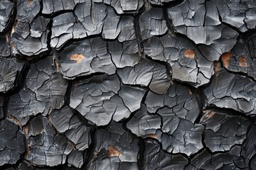 Charred Wood Texture After a Forest Fire