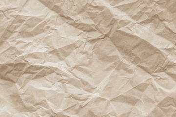 Old paper vintage texture surface for background. Recycle pale brown paper crumpled texture, Cream color recycled kraft paper texture blank with copy space for text.