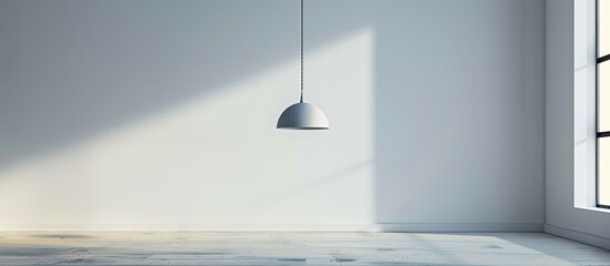 The lamp is designed to hang on the ceiling. Copy space image. Place for adding text and design