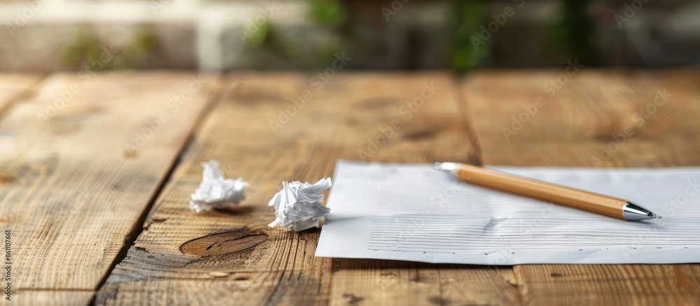 Poster concept of errors omissions insurance write on paperwork isolated on wooden table. copy space image.