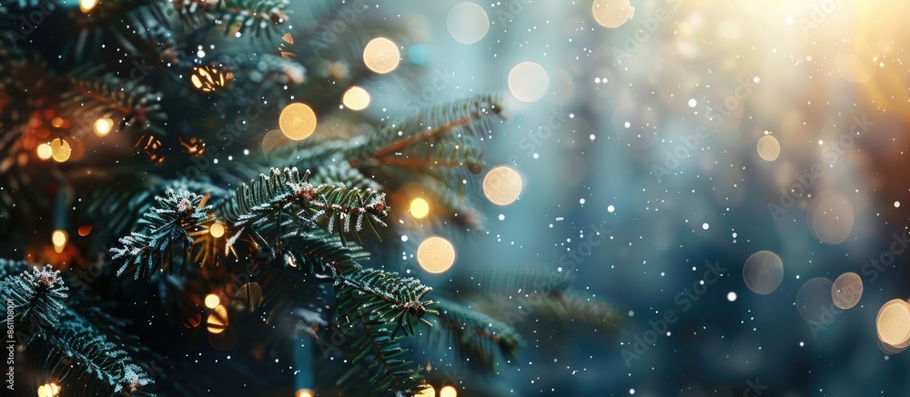 Poster christmas tree background. copy space image. place for adding text and design
