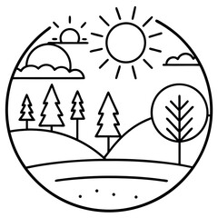 Hand-drawn background of a tropical sunset
