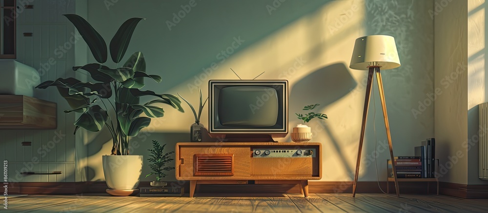 Aufkleber old vintage tv. copy space image. place for adding text and design