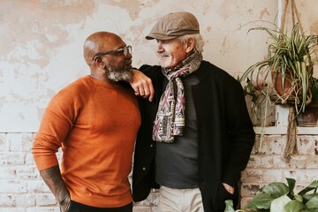 Senior gay couple in trendy men's fashion - Powered by Adobe