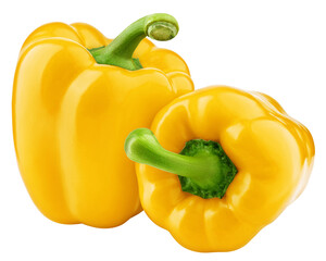 sweet Pepper, yellow Paprika, isolated on white background, full depth of field