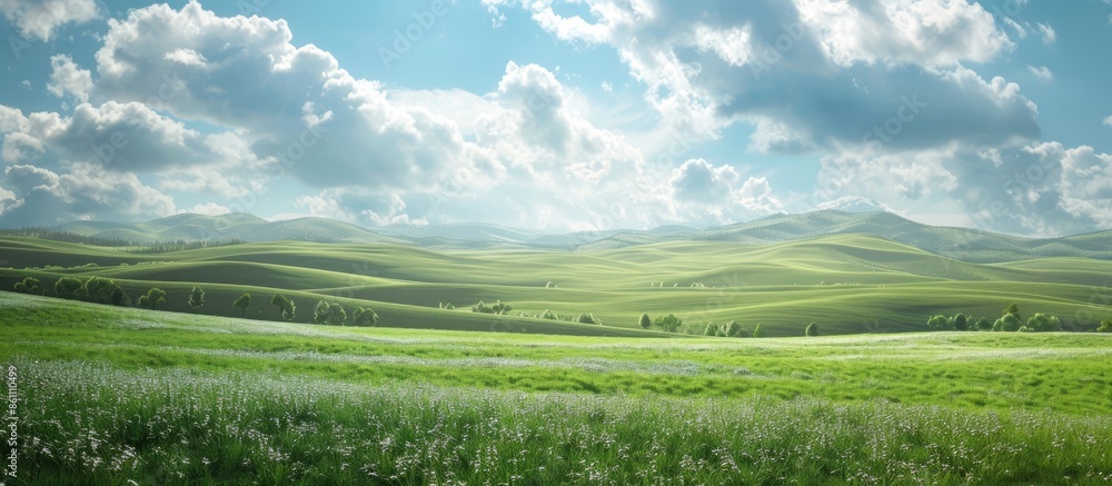 Poster country hills background. copy space image. place for adding text and design