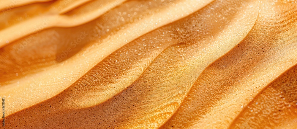 Poster close up orange sand texture in empty quarter desert in united arab emirates. sand dunes. abstract s
