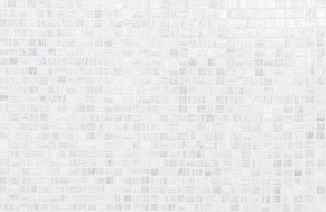 Fototapeta premium White tile wall background bathroom texture. Ceramic brick wall and floor tiles mosaic background in design pattern bathroom and kitchen clean.