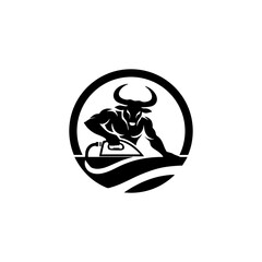 bull man logo ironing