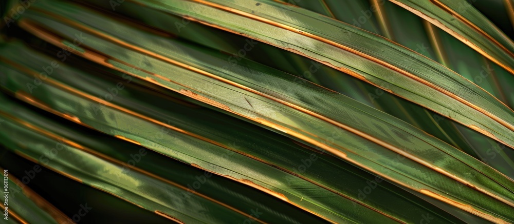 Canvas Prints Closeup of dry tropical palm leaf isolated pattern background. Minimal floral texture composition. Copy space image. Place for adding text and design