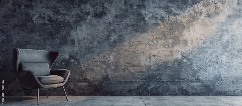 Poster concrete wall interior style with symbol. copy space image. place for adding text and design