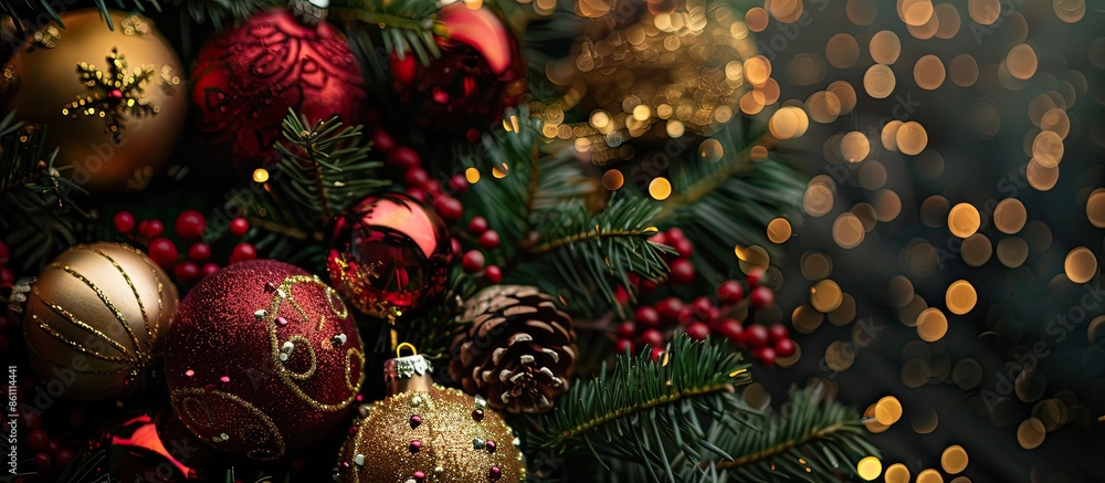 Poster christmas - decoration. copy space image. place for adding text and design