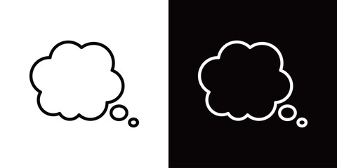 シンプルな吹き出しの線画アイコン