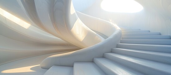 Sprial staircase forming a beautiful shell pattern. Copy space image. Place for adding text and design