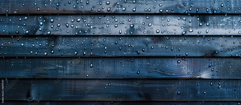 Poster drops on louver glass after rain. copy space image. place for adding text and design