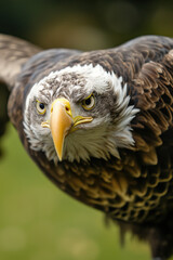 Naklejka premium Majestic bald eagle spreading its wings and staring