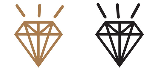 diamonds icon set. diamond collection icon vector illustration