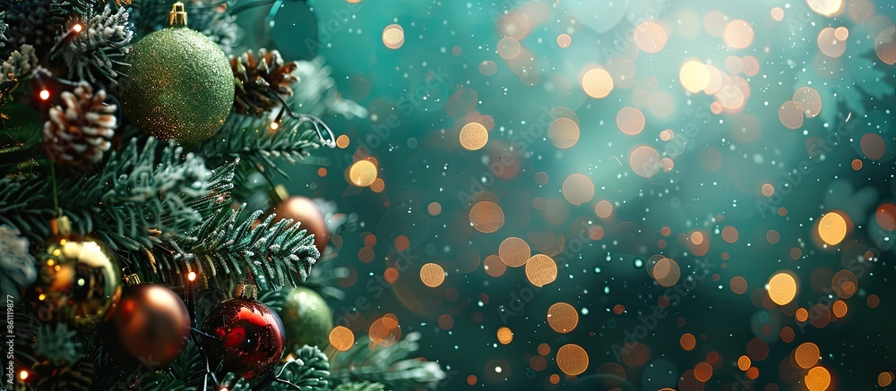 Poster christmas tree background. copy space image. place for adding text and design