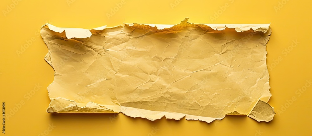 Poster affiliate marketing written on old torn paper on yellow background. copy space image. place for addi