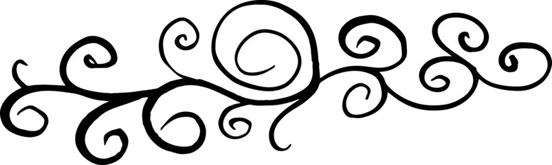 Hand drawn curlicue. Vector illustration.