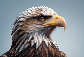 Fototapeta premium portrait of an eagle, isolated on a blue background