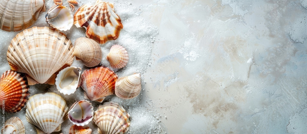 Poster shellfish. copy space image. place for adding text and design