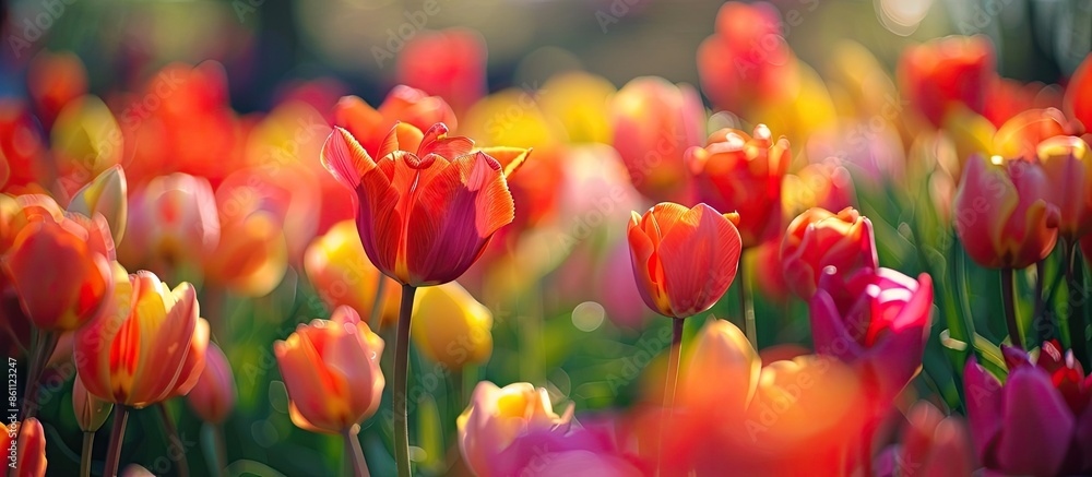 Aufkleber tulip. copy space image. place for adding text and design