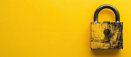 Text privacy on a notice on yellow background. Right to privacy or GDPR concept. Copy space image. Place for adding text and design